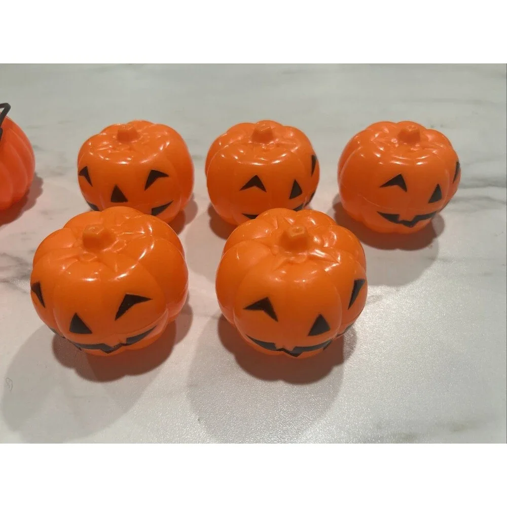 Lot of 11 Mini Pumpkins vintage blow mold Halloween Party Treat Containers New